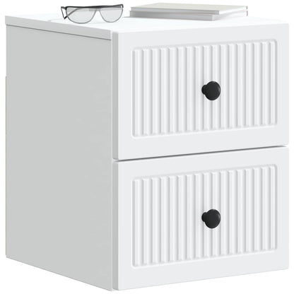 vidaXL Wall-Mounted Bedside Cabinet White 33 x 34.5 x 40 cm