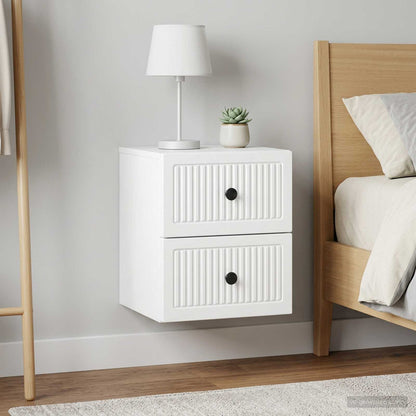 vidaXL Wall-Mounted Bedside Cabinet 2 pcs White 33 x 34.5 x 40 cm