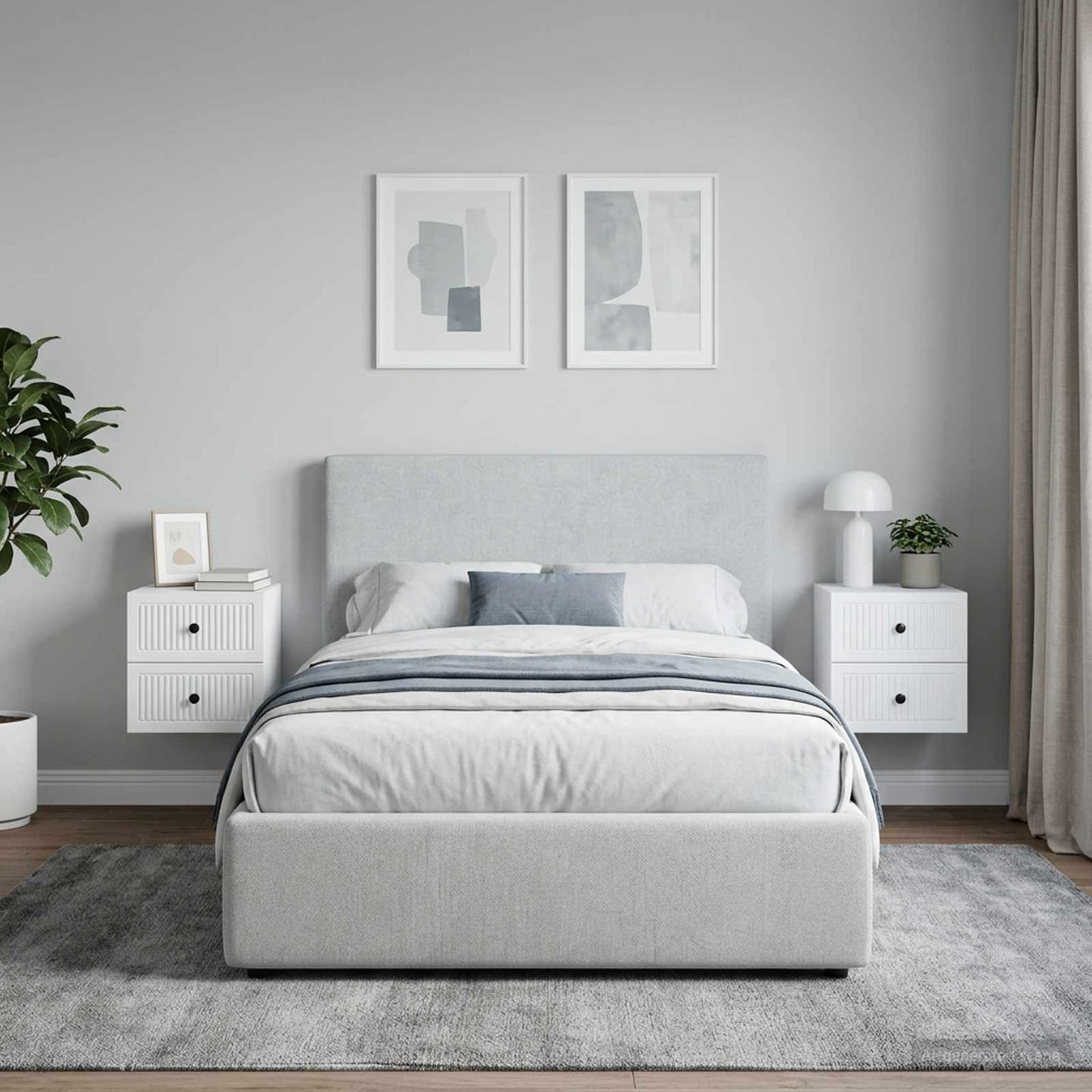 vidaXL Wall-Mounted Bedside Cabinet 2 pcs White 33 x 34.5 x 40 cm