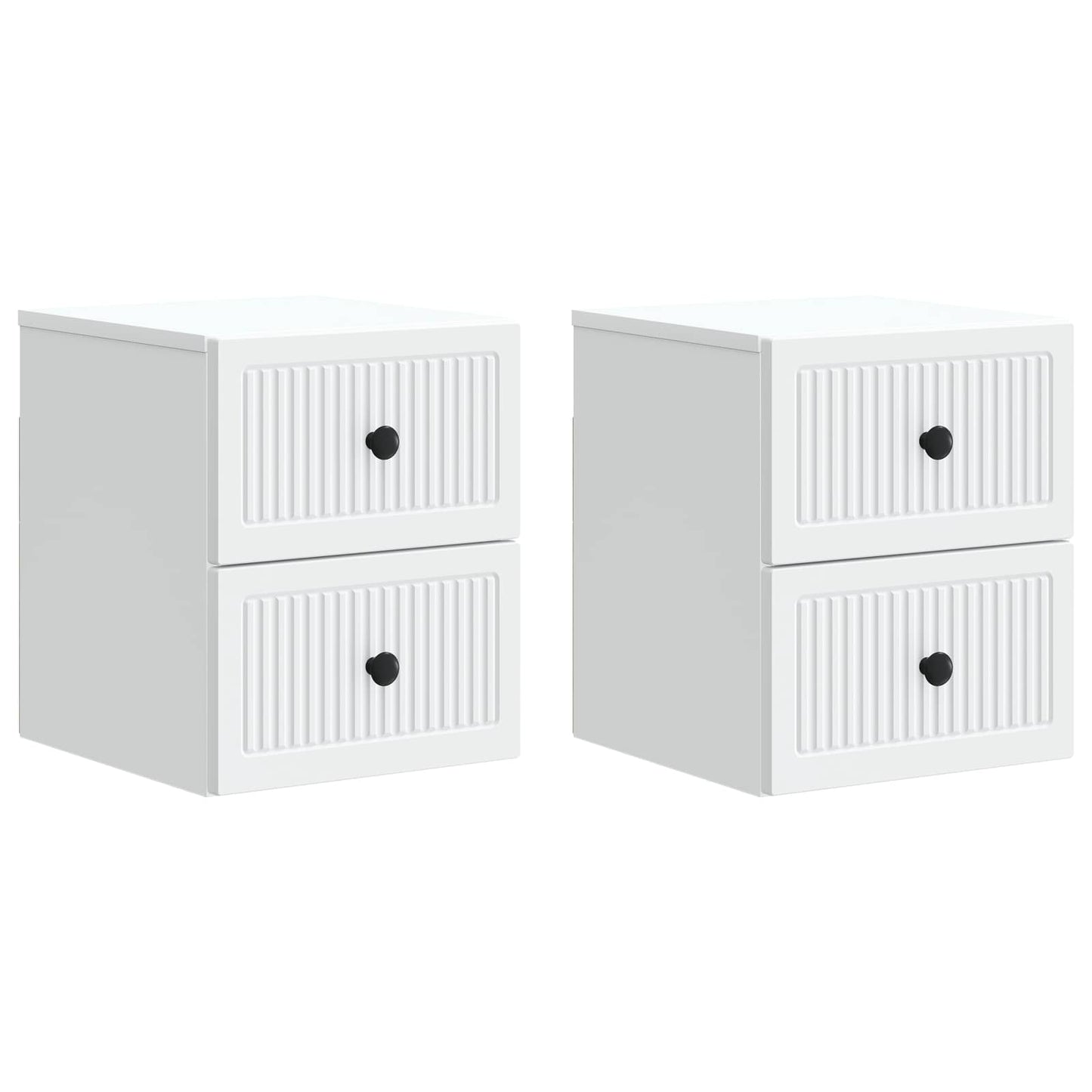 vidaXL Wall-Mounted Bedside Cabinet 2 pcs White 33 x 34.5 x 40 cm
