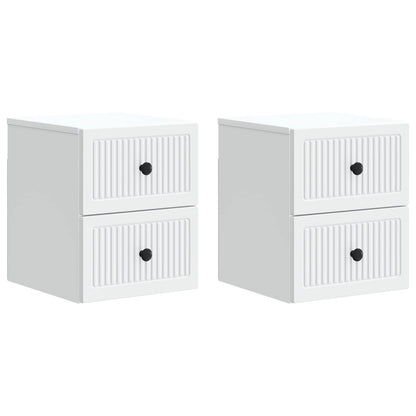 vidaXL Wall-Mounted Bedside Cabinet 2 pcs White 33 x 34.5 x 40 cm