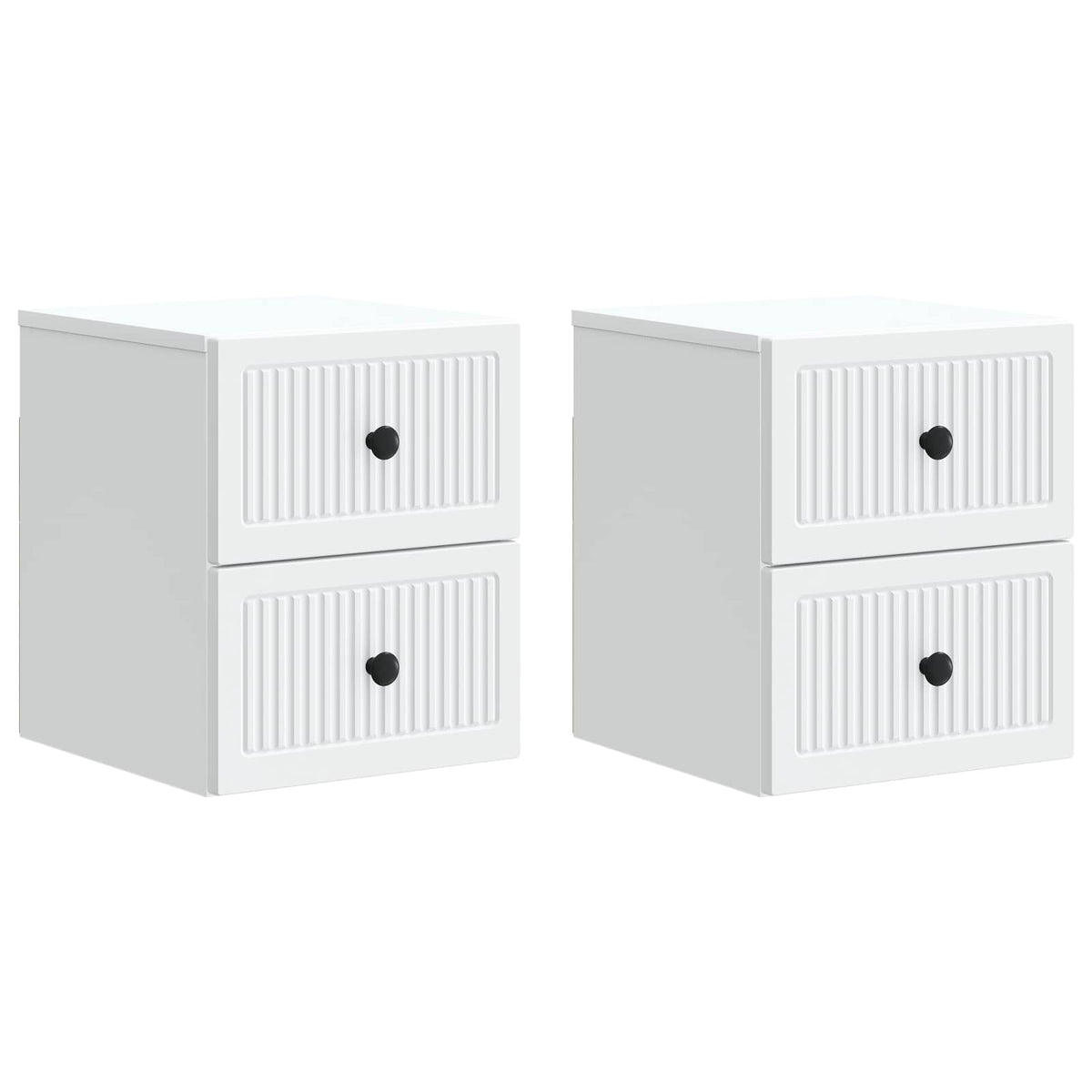vidaXL Wall-Mounted Bedside Cabinet 2 pcs White 33 x 34.5 x 40 cm