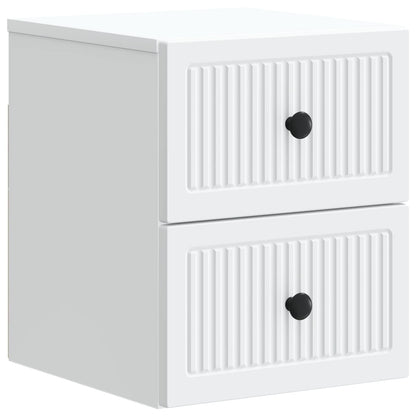 vidaXL Wall-Mounted Bedside Cabinet 2 pcs White 33 x 34.5 x 40 cm