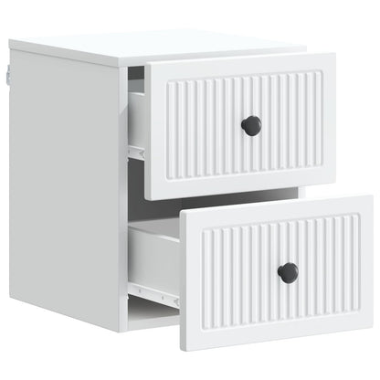 vidaXL Wall-Mounted Bedside Cabinet 2 pcs White 33 x 34.5 x 40 cm