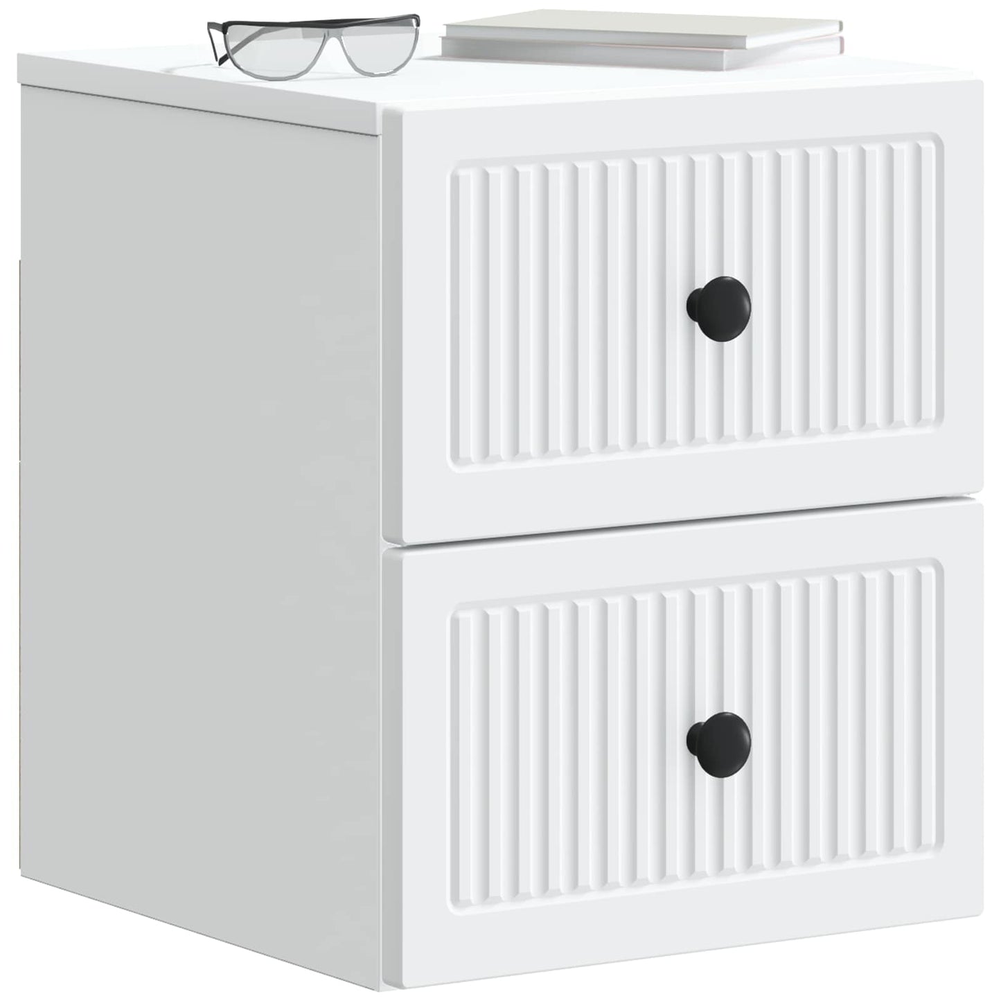 vidaXL Wall-Mounted Bedside Cabinet 2 pcs White 33 x 34.5 x 40 cm