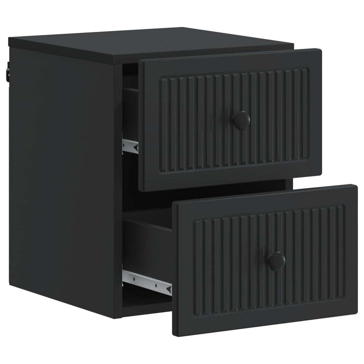 vidaXL Wall-Mounted Bedside Cabinet Black 33 x 34.5 x 40 cm