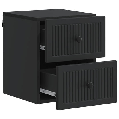 vidaXL Wall-Mounted Bedside Cabinet Black 33 x 34.5 x 40 cm