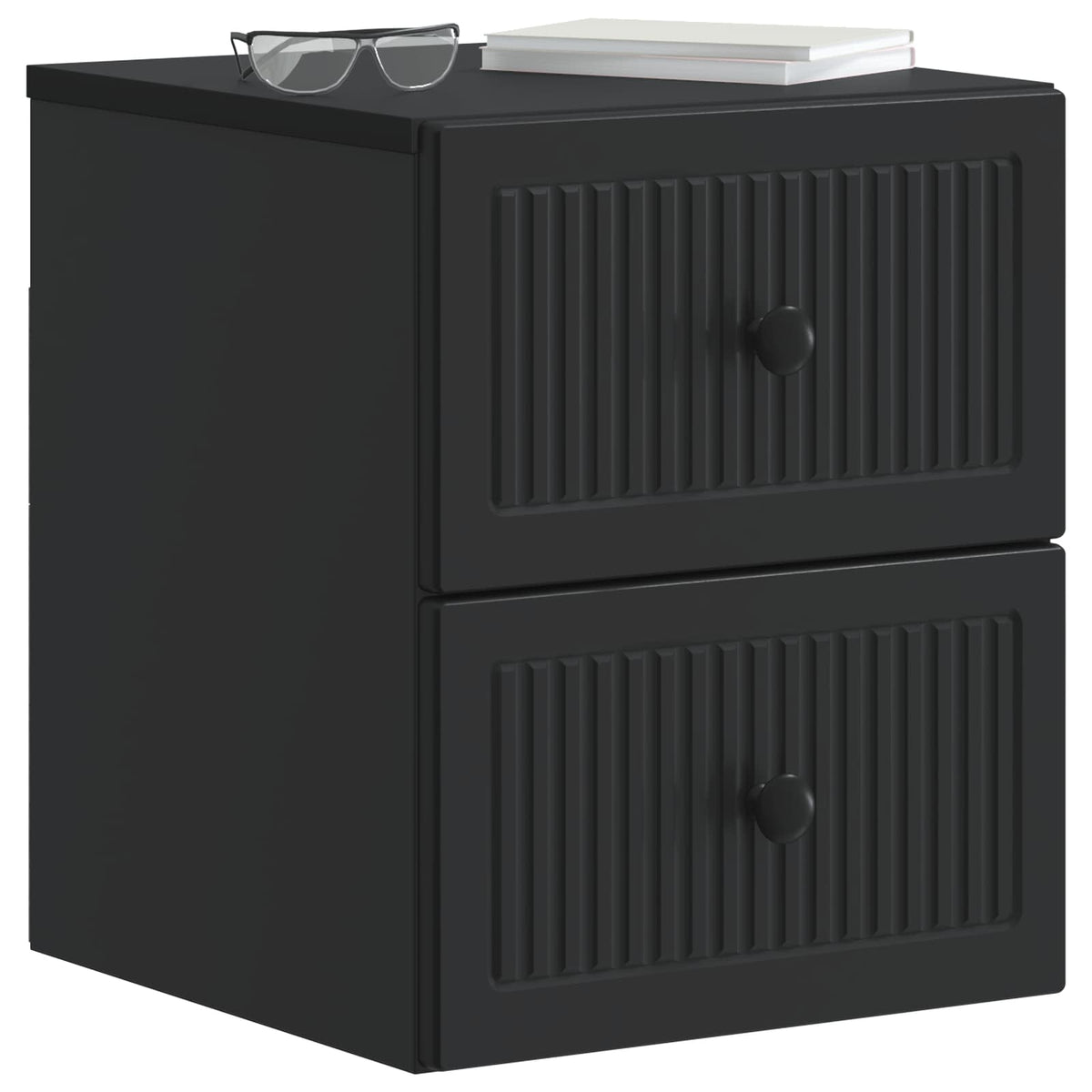 vidaXL Wall-Mounted Bedside Cabinet Black 33 x 34.5 x 40 cm