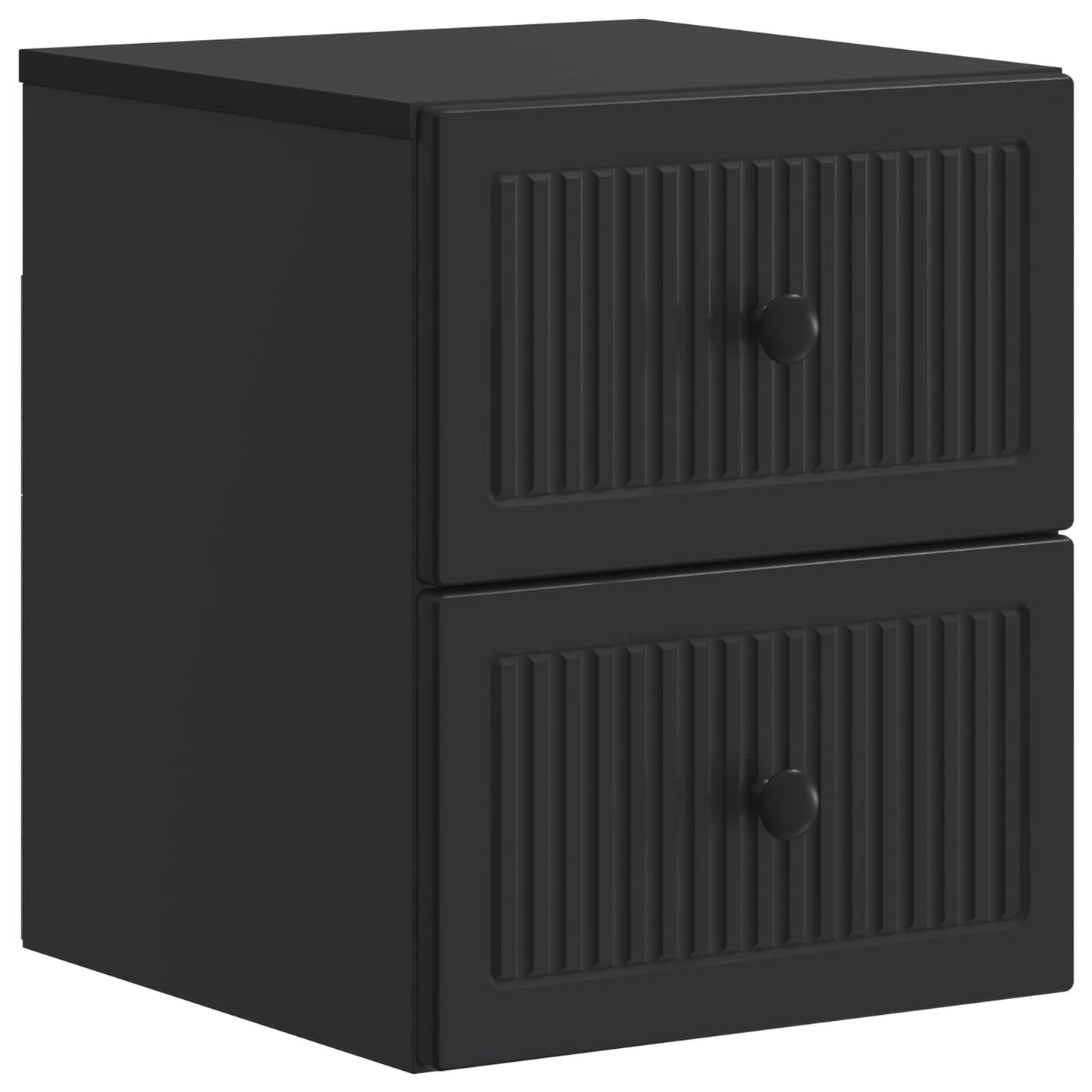 vidaXL Wall-Mounted Bedside Cabinet 2 pcs Black 33 x 34.5 x 40 cm