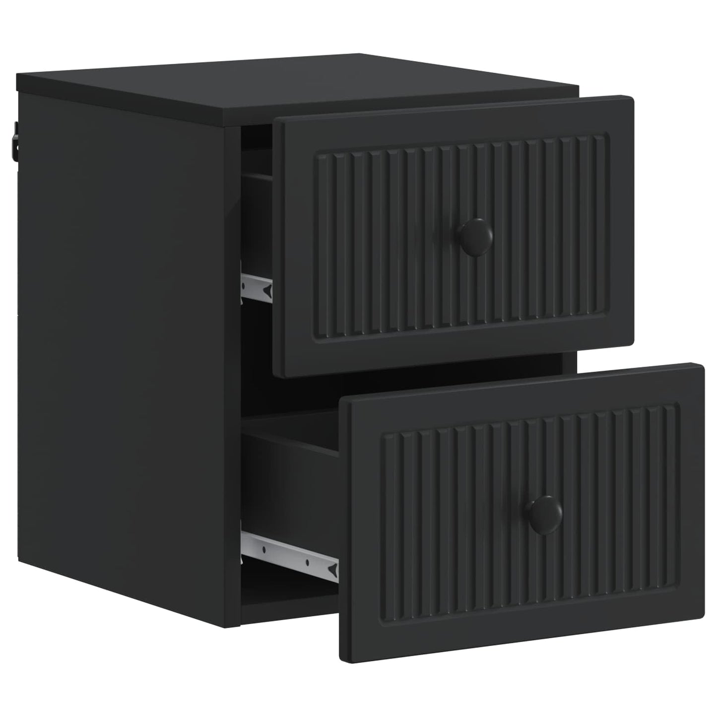 vidaXL Wall-Mounted Bedside Cabinet 2 pcs Black 33 x 34.5 x 40 cm