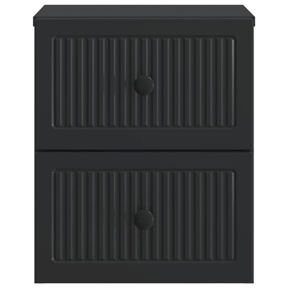 vidaXL Wall-Mounted Bedside Cabinet 2 pcs Black 33 x 34.5 x 40 cm