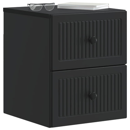 vidaXL Wall-Mounted Bedside Cabinet 2 pcs Black 33 x 34.5 x 40 cm