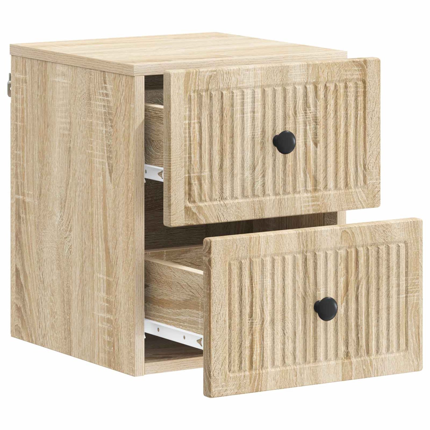 vidaXL Wall-Mounted Bedside Cabinet Sonoma Oak 33 x 34.5 x 40 cm