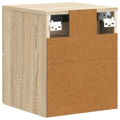 vidaXL Wall-Mounted Bedside Cabinet Sonoma Oak 33 x 34.5 x 40 cm