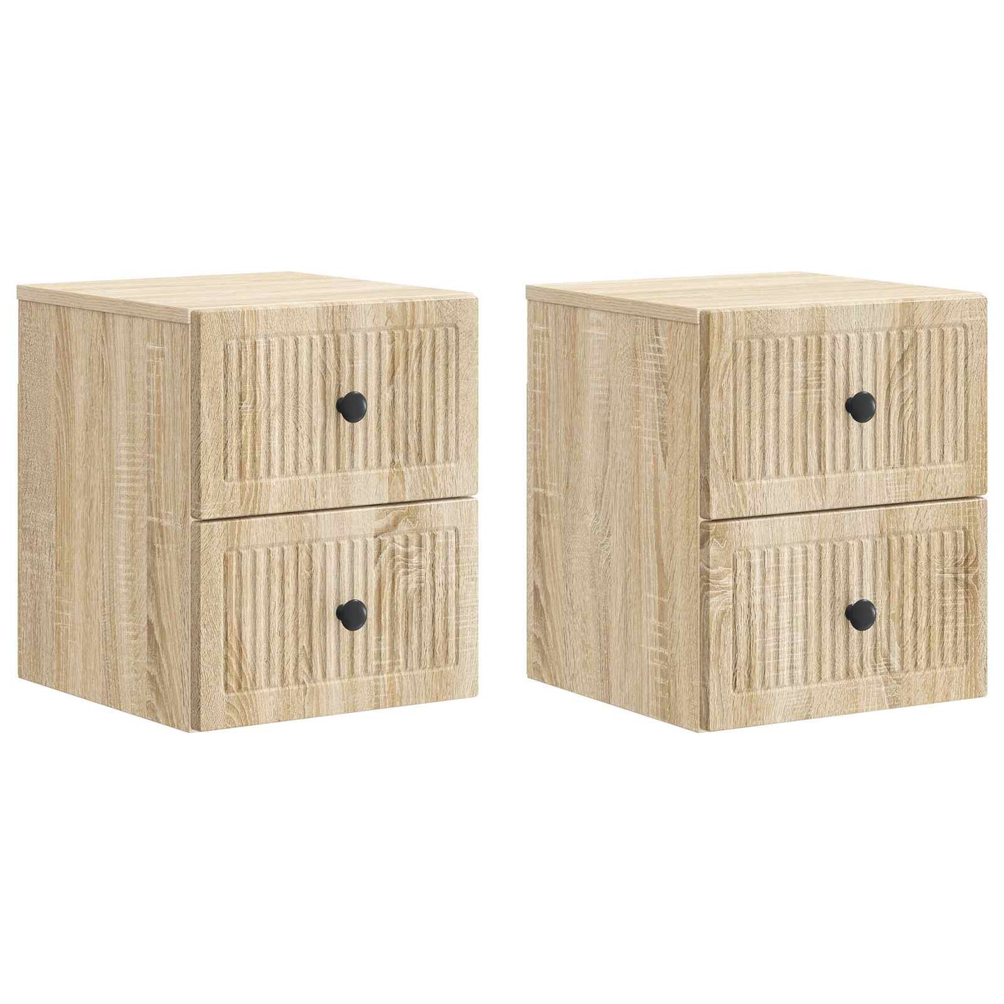 vidaXL Wall-Mounted Bedside Cabinet 2 pcs Sonoma Oak 33 x 34.5 x 40 cm