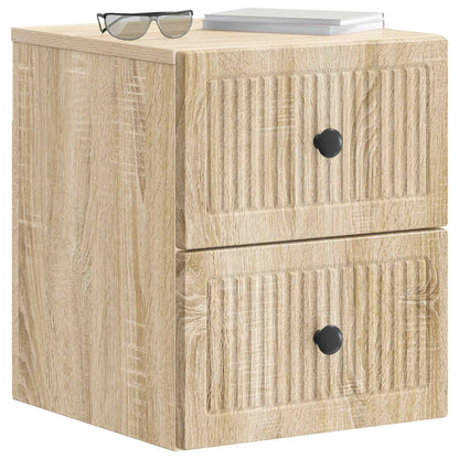vidaXL Wall-Mounted Bedside Cabinet 2 pcs Sonoma Oak 33 x 34.5 x 40 cm