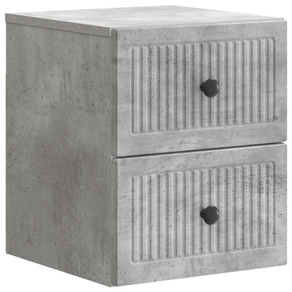 vidaXL Wall-Mounted Bedside Cabinet Concrete Grey 33 x 34.5 x 40 cm