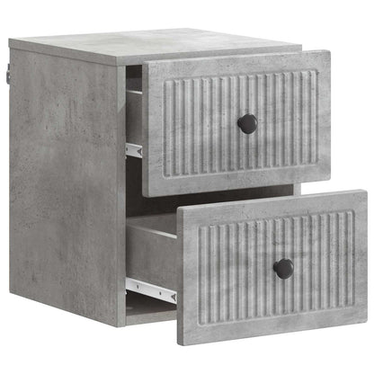 vidaXL Wall-Mounted Bedside Cabinet Concrete Grey 33 x 34.5 x 40 cm