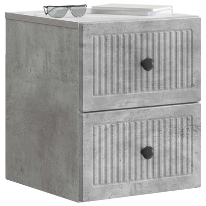 vidaXL Wall-Mounted Bedside Cabinet Concrete Grey 33 x 34.5 x 40 cm