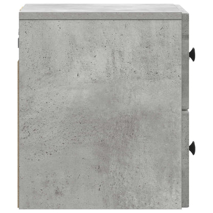 vidaXL Wall-Mounted Bedside Cabinet Concrete Grey 33 x 34.5 x 40 cm