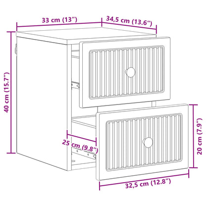 vidaXL Wall-Mounted Bedside Cabinet Concrete Grey 33 x 34.5 x 40 cm