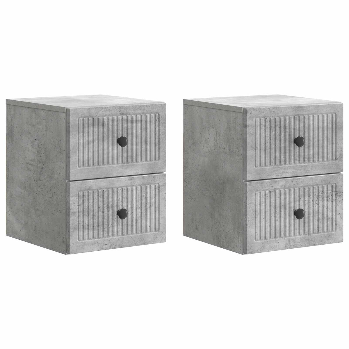 vidaXL Wall-Mounted Bedside Cabinet 2 pcs Concrete Grey