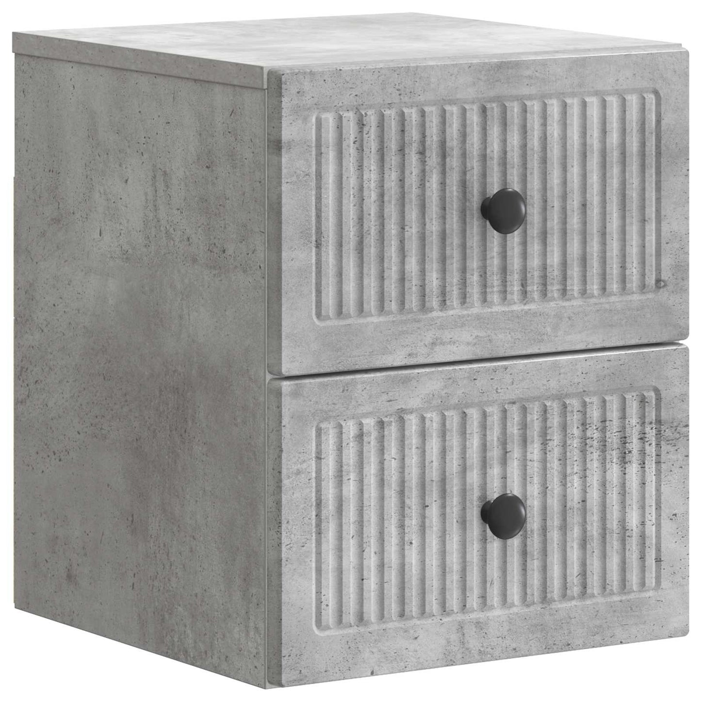 vidaXL Wall-Mounted Bedside Cabinet with Drawer 2 pcs Concrete Grey