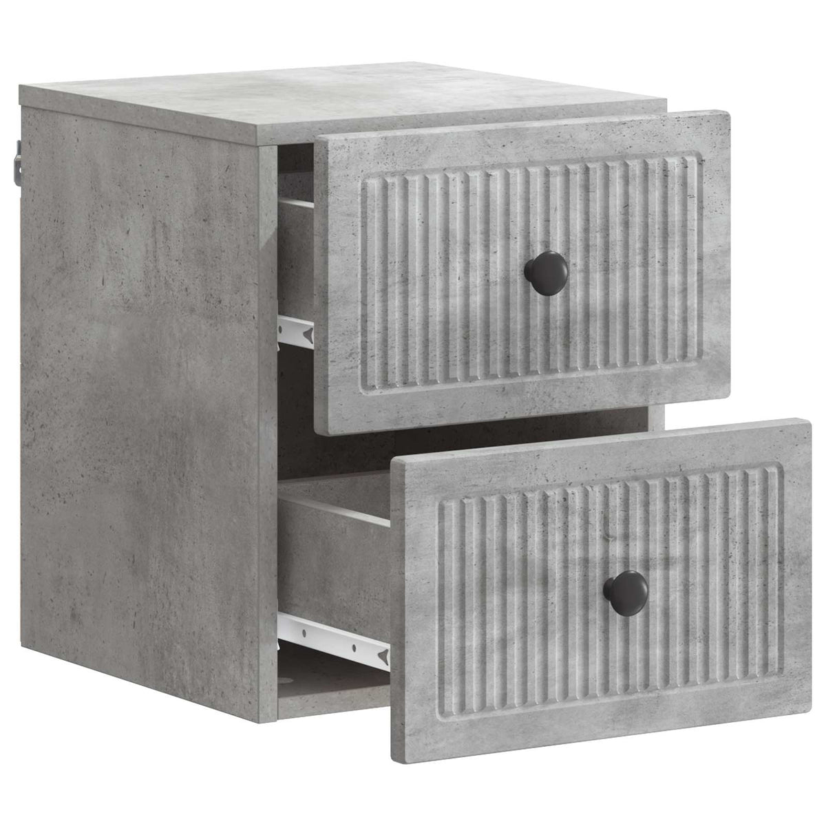 vidaXL Wall-Mounted Bedside Cabinet 2 pcs Concrete Grey