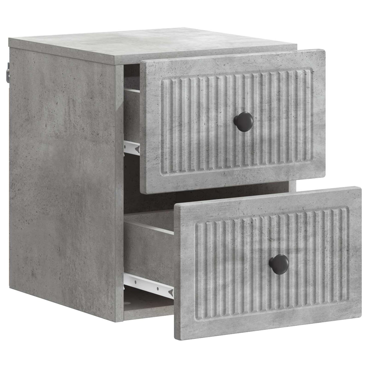 vidaXL Wall-Mounted Bedside Cabinet with Drawer 2 pcs Concrete Grey
