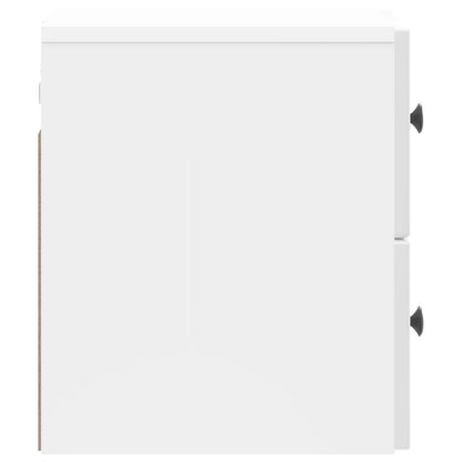 vidaXL Wall-Mounted Bedside Cabinet High Gloss White 33 x 34.5 x 40 cm