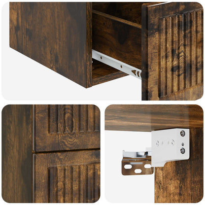 vidaXL Wall-Mounted Bedside Cabinet Smoked Oak 33 x 34.5 x 40 cm