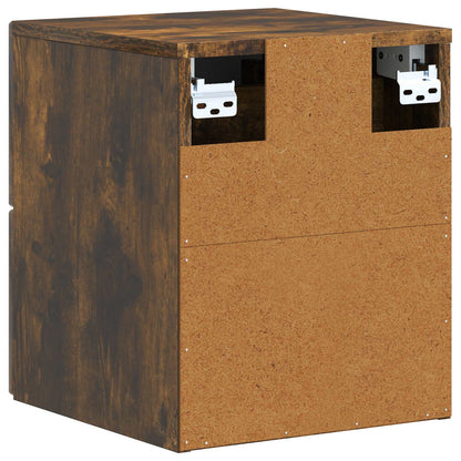 vidaXL Wall-Mounted Bedside Cabinet Smoked Oak 33 x 34.5 x 40 cm
