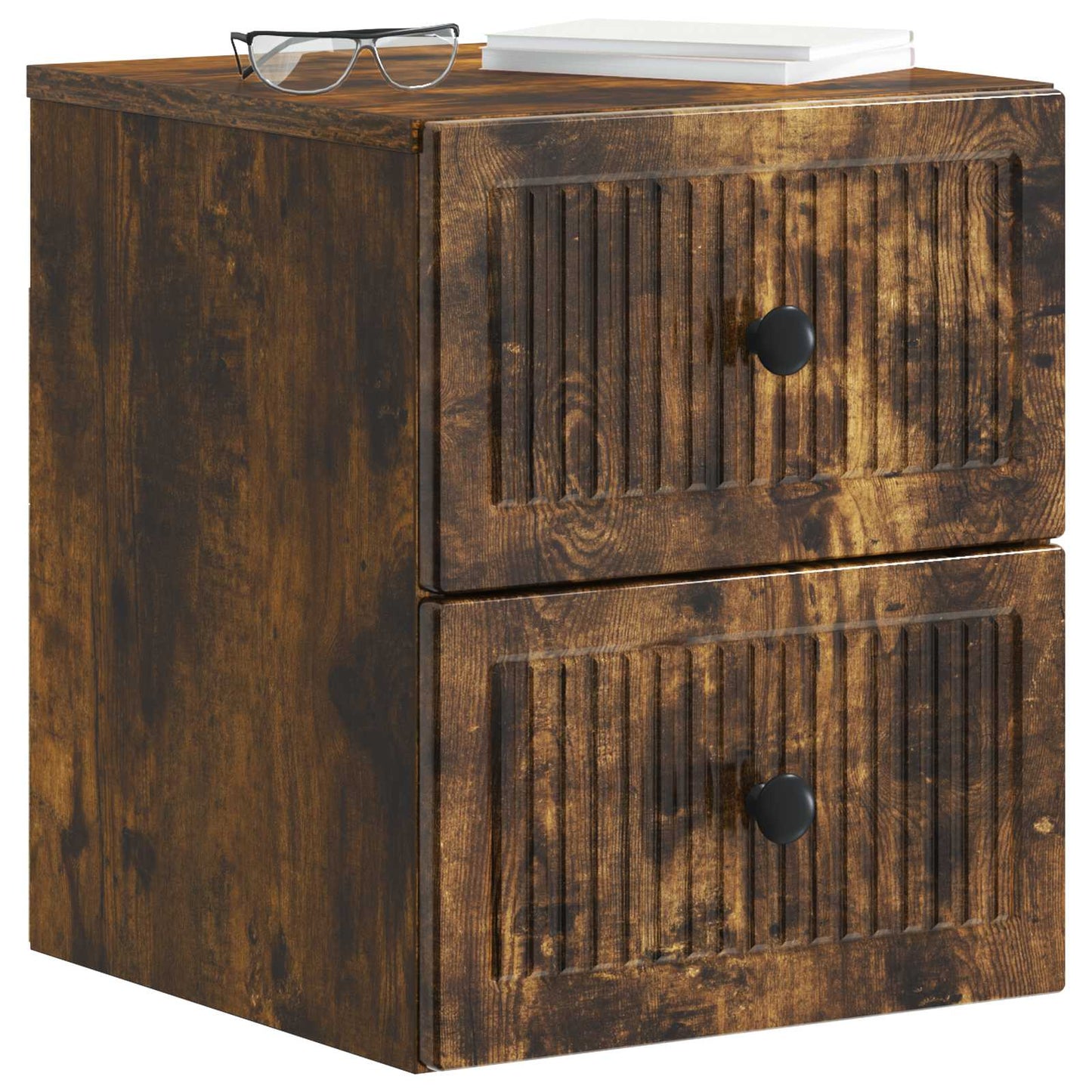 vidaXL Wall-Mounted Bedside Cabinet Smoked Oak 33 x 34.5 x 40 cm