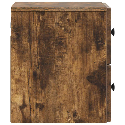 vidaXL Wall-Mounted Bedside Cabinet Smoked Oak 33 x 34.5 x 40 cm