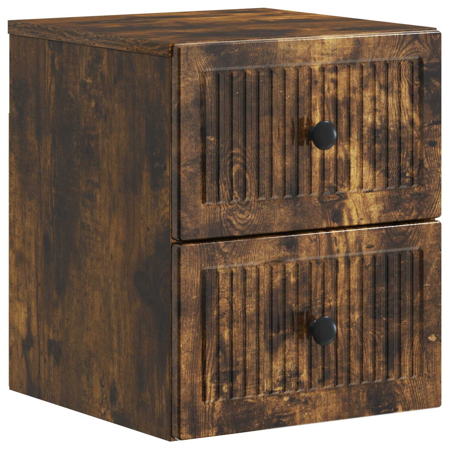 vidaXL Wall-Mounted Bedside Cabinet 2 pcs Smoked Oak 33 x 34.5 x 40 cm