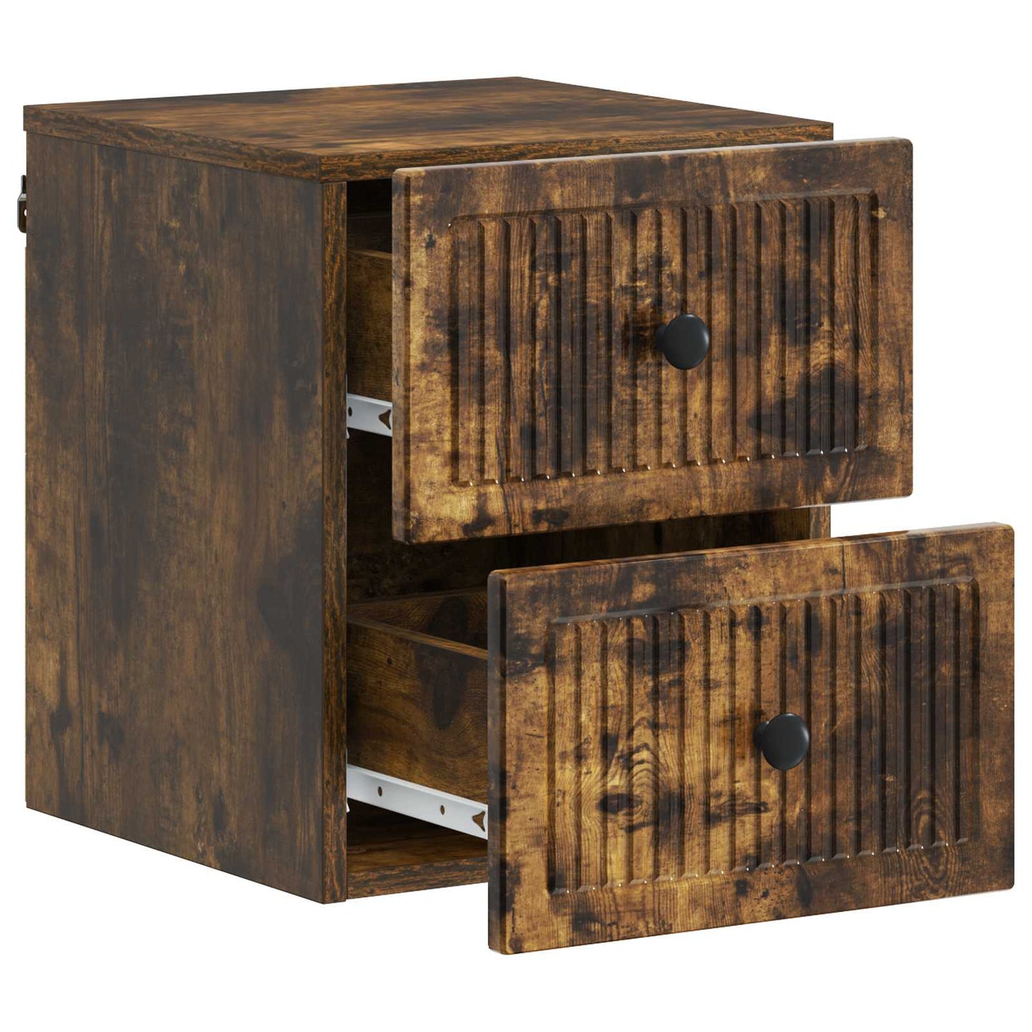 vidaXL Wall-Mounted Bedside Cabinet 2 pcs Smoked Oak 33 x 34.5 x 40 cm