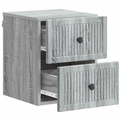 vidaXL Wall-Mounted Bedside Cabinet Grey Sonoma 33 x 34.5 x 40 cm