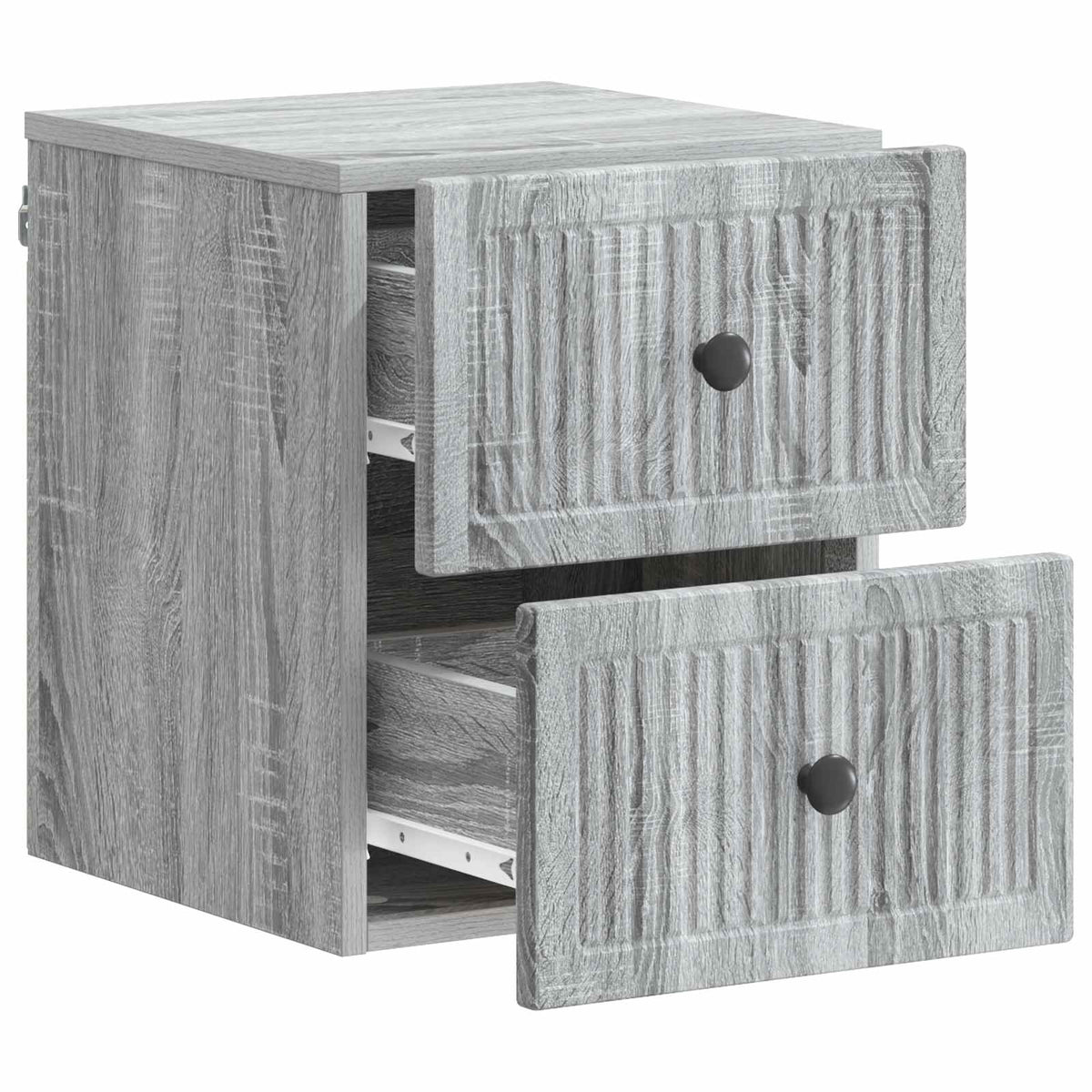 vidaXL Wall-Mounted Bedside Cabinet Grey Sonoma 33 x 34.5 x 40 cm