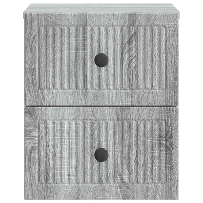 vidaXL Wall-Mounted Bedside Cabinet Grey Sonoma 33 x 34.5 x 40 cm