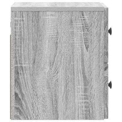 vidaXL Wall-Mounted Bedside Cabinet Grey Sonoma 33 x 34.5 x 40 cm