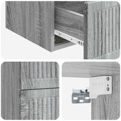 vidaXL Wall-Mounted Bedside Cabinet 2 pcs Grey Sonoma Engineered Wood