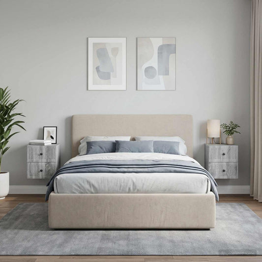 vidaXL Wall-Mounted Bedside Cabinet 2 pcs Grey Sonoma Engineered Wood