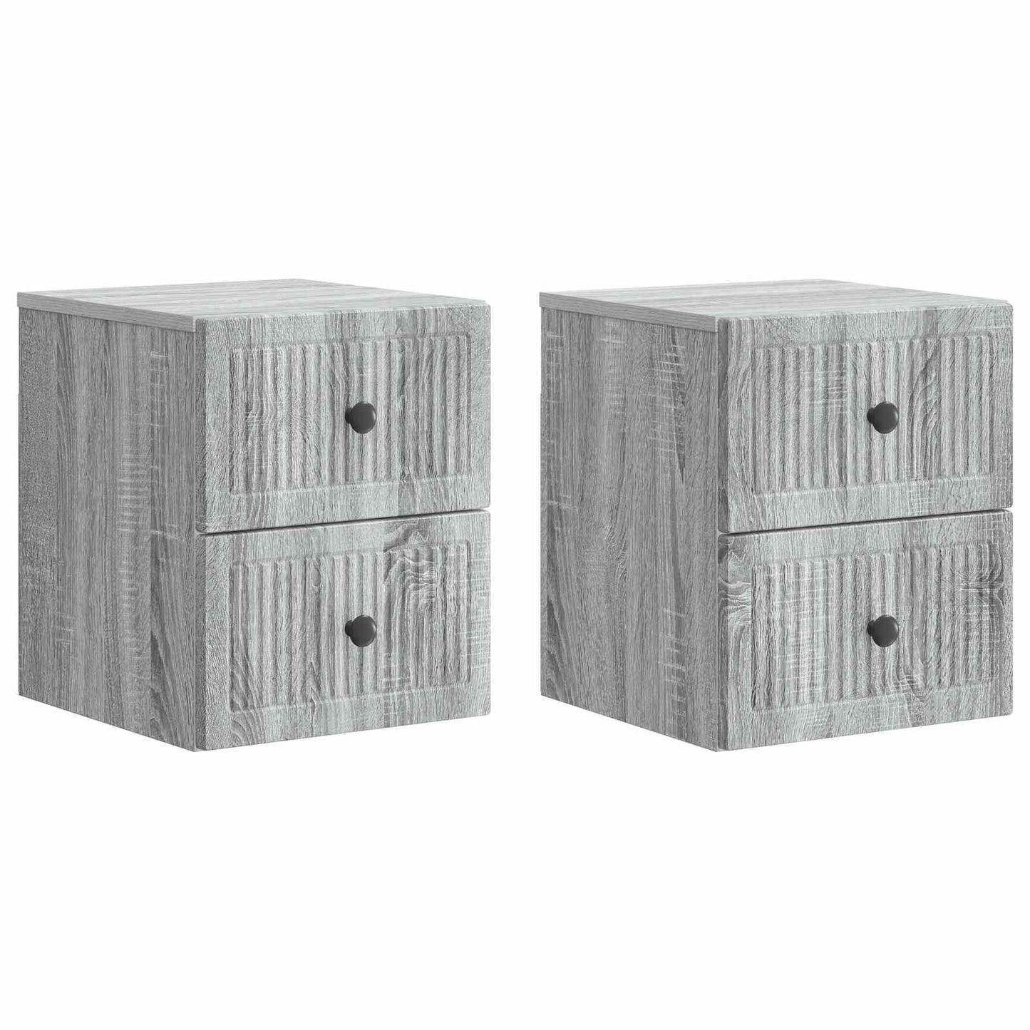 vidaXL Wall-Mounted Bedside Cabinet 2 pcs Grey Sonoma Engineered Wood