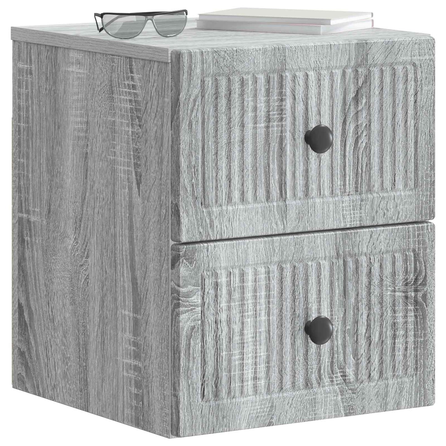 vidaXL Wall-Mounted Bedside Cabinet 2 pcs Grey Sonoma Engineered Wood