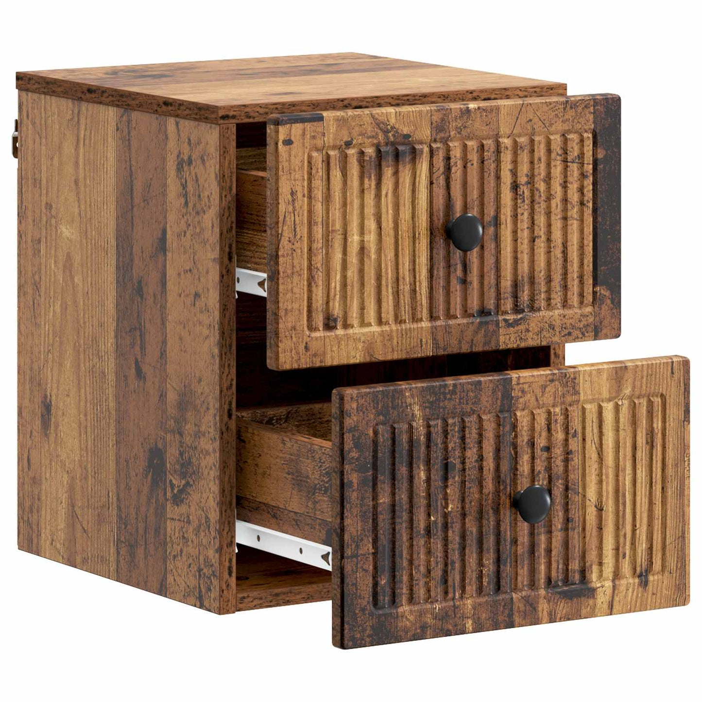 vidaXL Wall-Mounted Bedside Cabinet Old Wood 33 x 34.5 x 40 cm