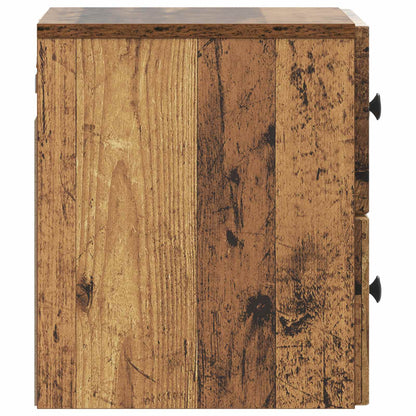 vidaXL Wall-Mounted Bedside Cabinet Old Wood 33 x 34.5 x 40 cm