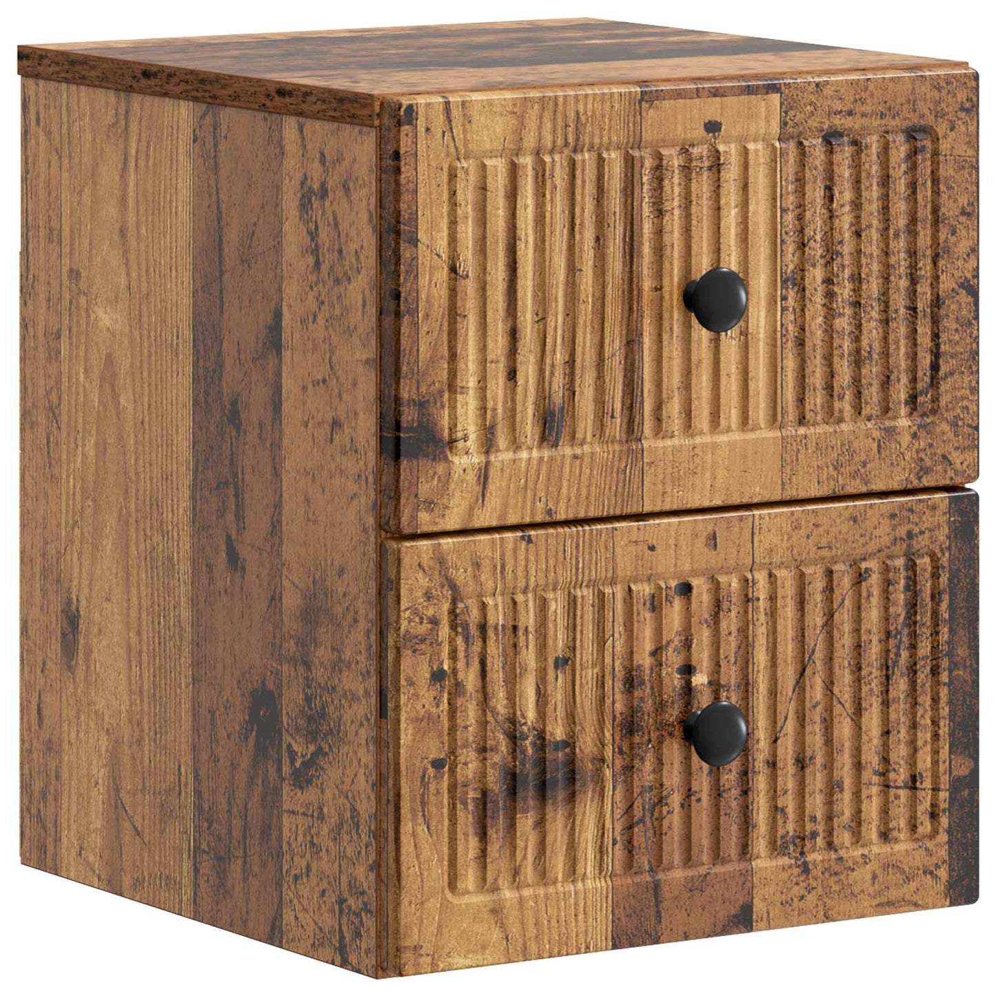 vidaXL Wall-Mounted Bedside Cabinet 2 pcs Old Wood 33 x 34.5 x 40 cm