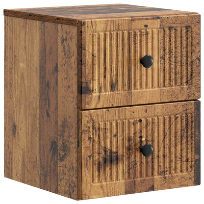 vidaXL Wall-Mounted Bedside Cabinet 2 pcs Old Wood 33 x 34.5 x 40 cm