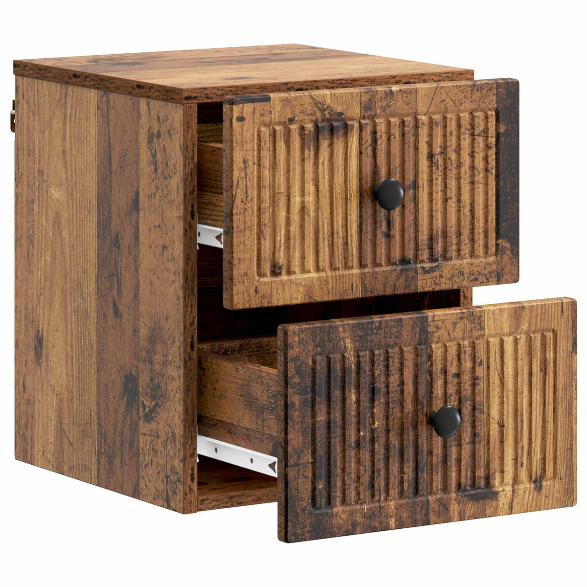 vidaXL Wall-Mounted Bedside Cabinet 2 pcs Old Wood 33 x 34.5 x 40 cm