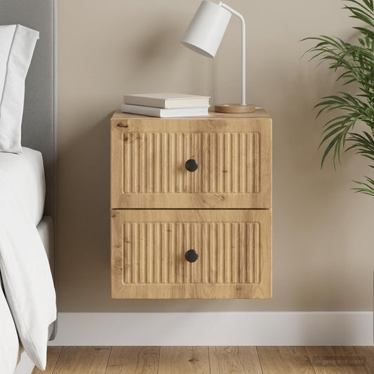 vidaXL Wall-Mounted Bedside Cabinet Artisan Oak 33 x 34.5 x 40 cm